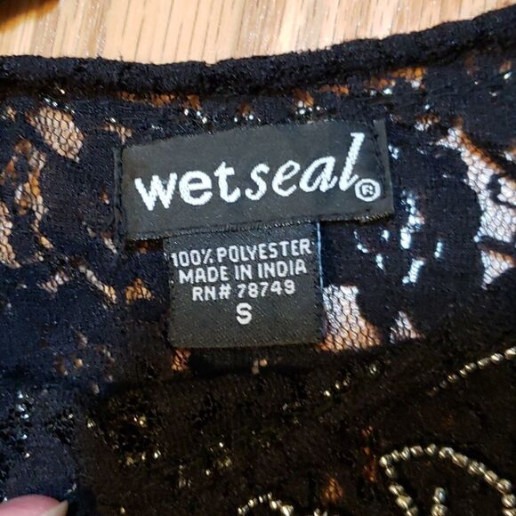 Gorgeous Embellished Stretch Black Lace, sz small - Picture 4 of 6